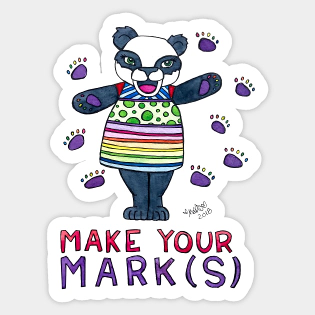 Make Your Mark(s) - Animals of Inspiration Panda Illustration Sticker by mellierosetest